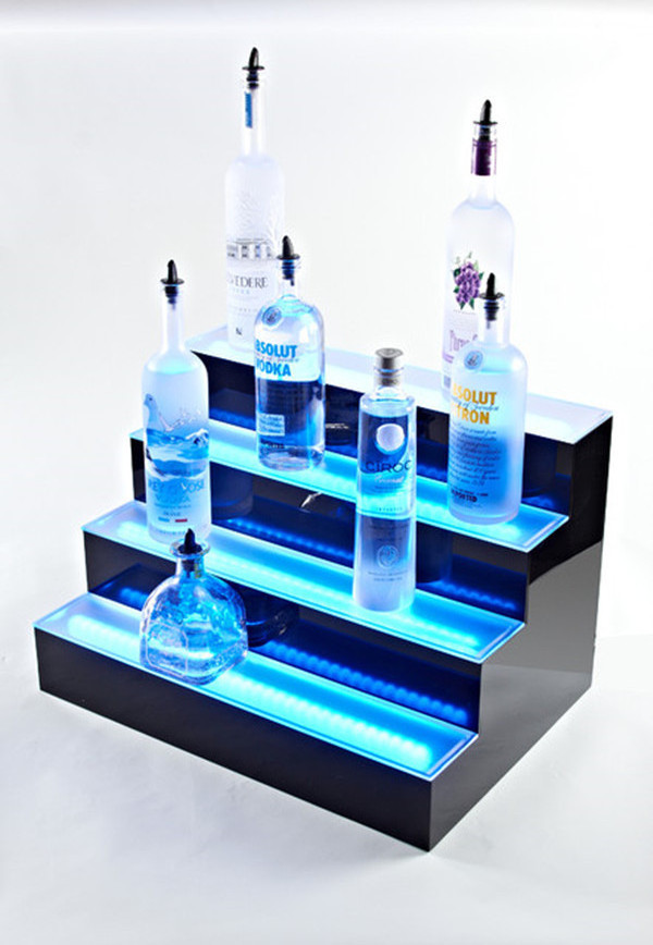 Custom design clear acrylic beer display led liquor bottle glorifier display for bar