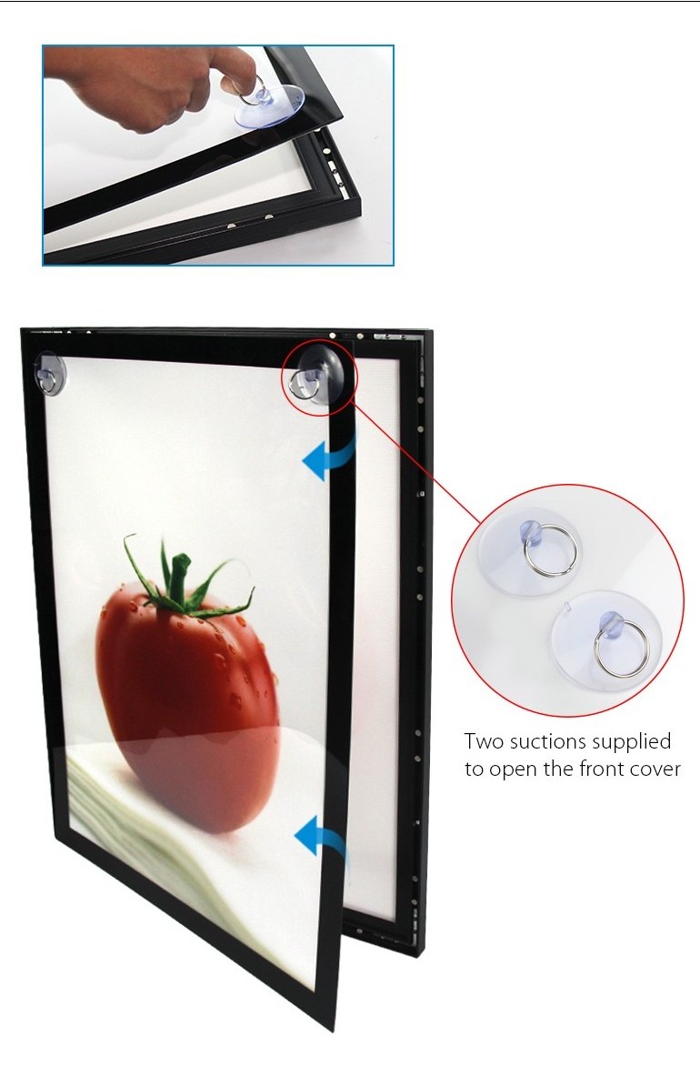 Led Illuminated Pictures Frame Slim Magnetic Advertising Thin Led Light Box Frame