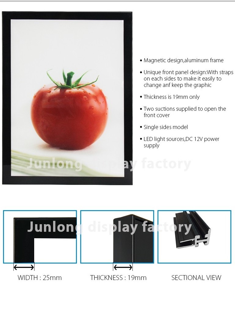 LED advertising crystal magnetic light box acrylic picture frame