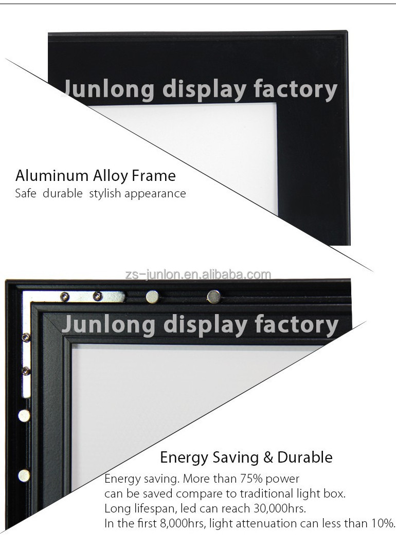 Custom picture frame led menu light box for restaurant menu