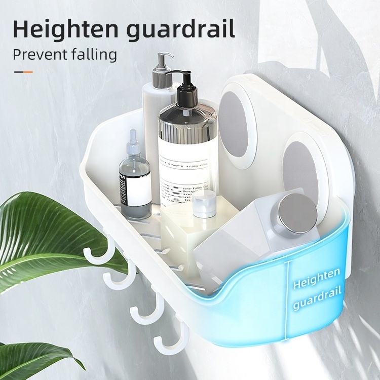 Bathroom Accessories No tools Removable Shower Caddy Wall Shelf Storage Basket Rack Vacuum suction cup