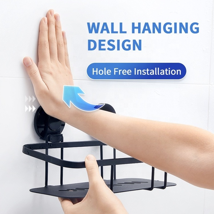 No Drilling Wall Mounted Shelf Organizer Corner Bathroom Storage Corner Shower Caddy Hanging Black Shower Caddy