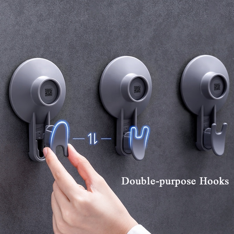 New Design Dual Suction Hooks Drill-free Home Decors With Large Suction Cup Sticky Hook