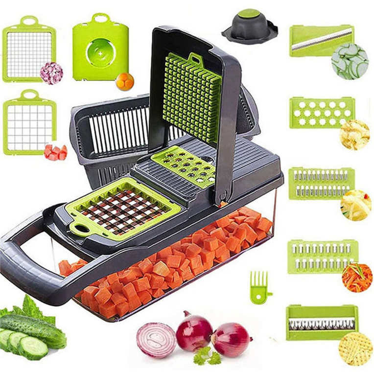 Top Seller Kitchen Accessories 12 In 1 Food Diced Onion Veggie Chopper Mandolin Slicer Multifunctional Vegetable Cutter