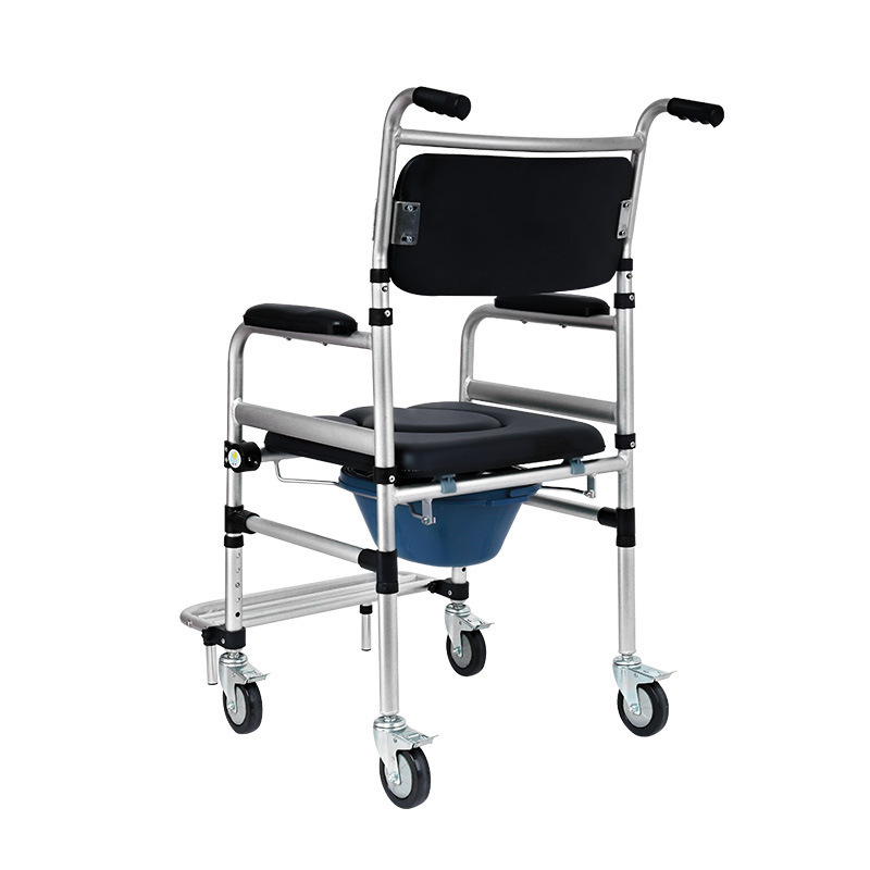 portable commode chair toilet walker steel folding commode chair for elderly