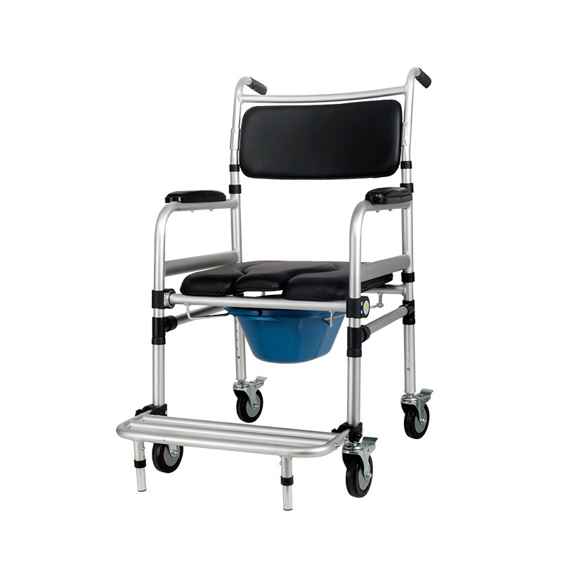 portable commode chair toilet walker steel folding commode chair for elderly