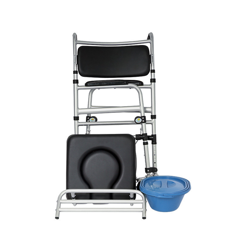 portable commode chair toilet walker steel folding commode chair for elderly