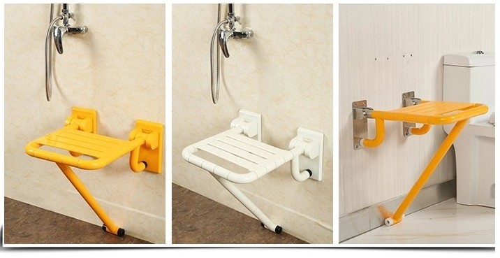 Bathroom folding wall mounted shower chair for the elderly