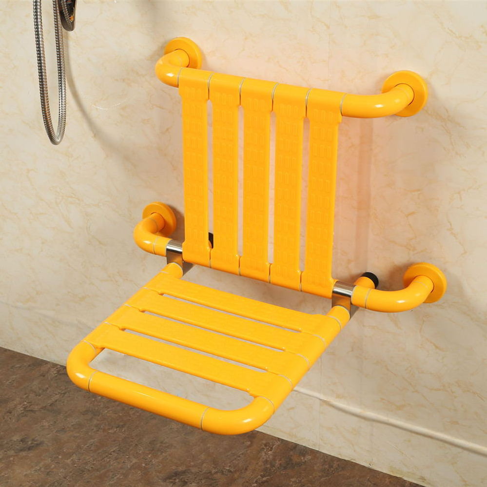 Bathroom folding wall mounted shower chair for the elderly