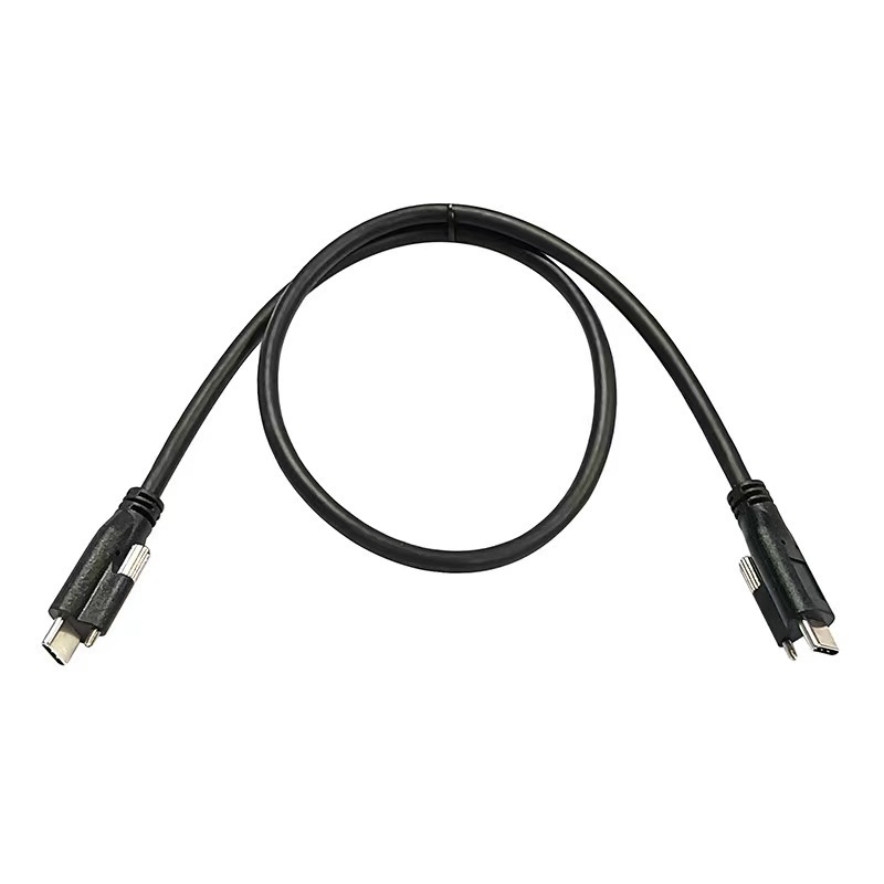 0.5M 100W USB 3.2Type-C to Type-C with Screw Locking Fast Charging Data Cable For desk Computer USB C Cable