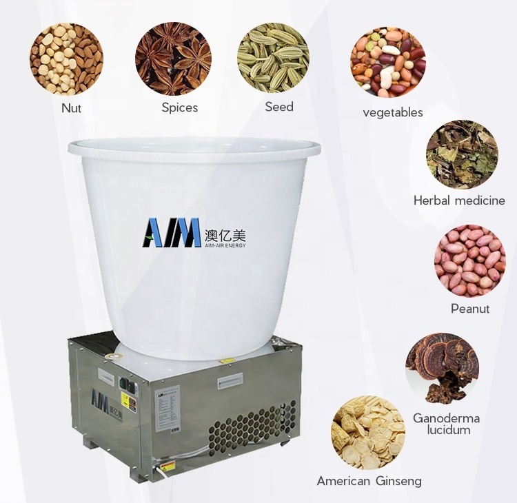 AIM Heat Pump Energy Saving Bucket Type Farm Lilac Clove Thyme Rosemary Nutmeg Mustard Seeds Dehydrator Machine