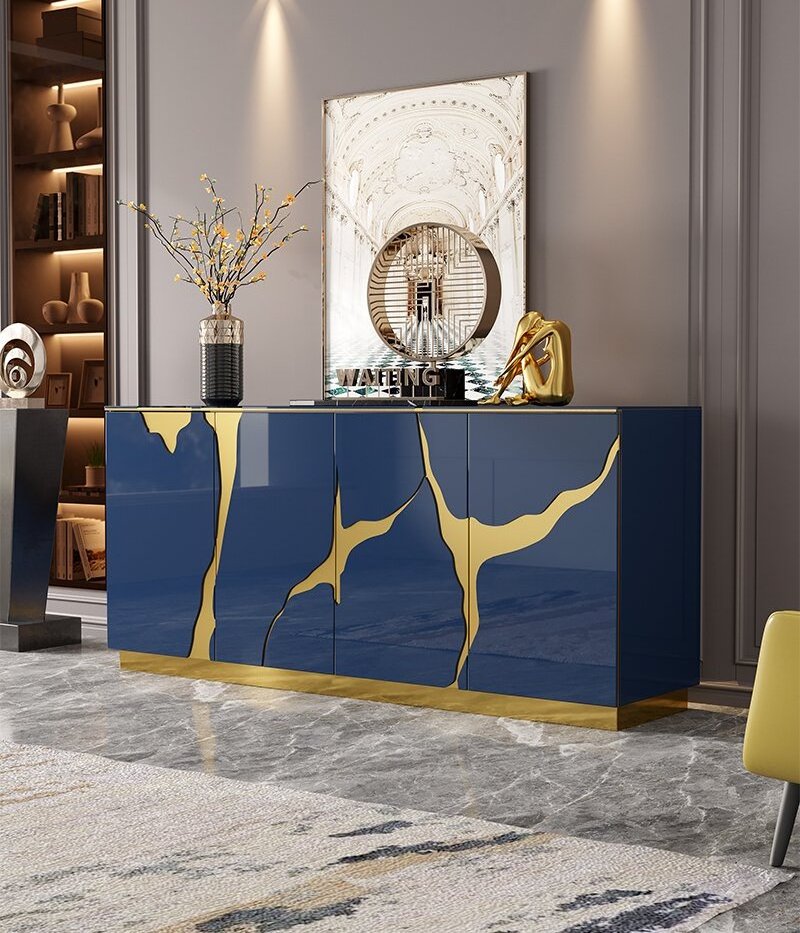 2024 modern tv cabinet console  Light Luxury sideboard cabinets entry table golden