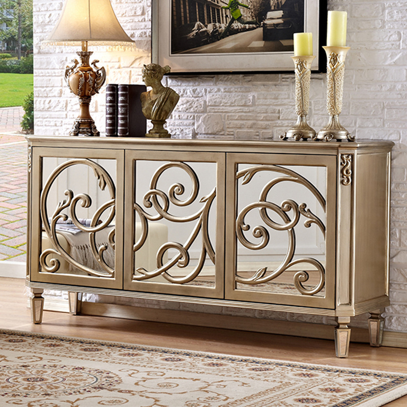 New furniture neo-classical American mirror sideboard European carved old living room shoe cabinet porch cabinet