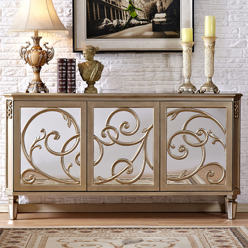 New furniture neo-classical American mirror sideboard European carved old living room shoe cabinet porch cabinet