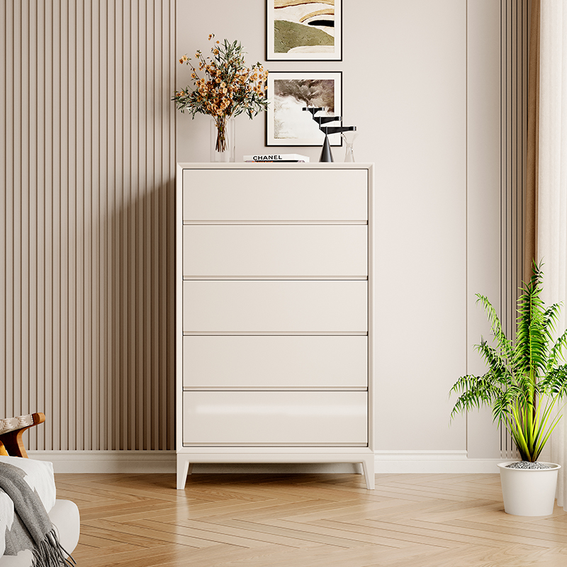 Light Luxury Modern Cream Minimalist dressers with 5/6 drawers