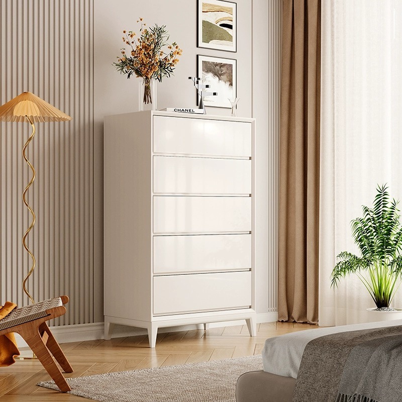 Light Luxury Modern Cream Minimalist dressers with 5/6 drawers