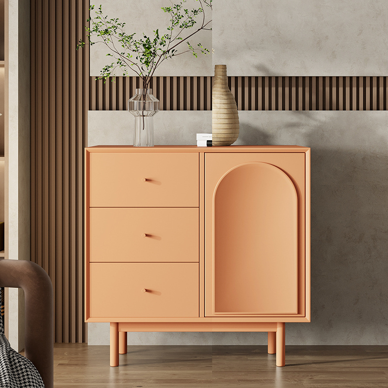 Nordic entrance cabinet household wall sideboard living room locker partition decorative cabinet minimalist wooden shoe cabinet