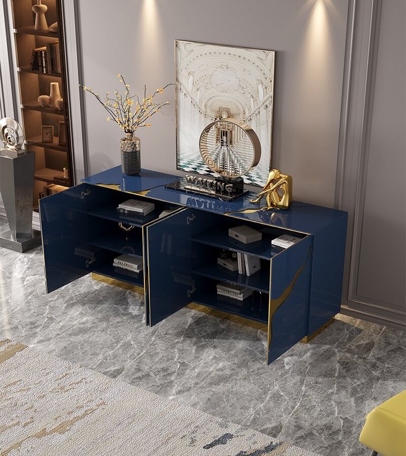 2024 modern tv cabinet console  Light Luxury sideboard cabinets entry table golden