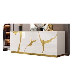 2024 modern tv cabinet console  Light Luxury sideboard cabinets entry table golden