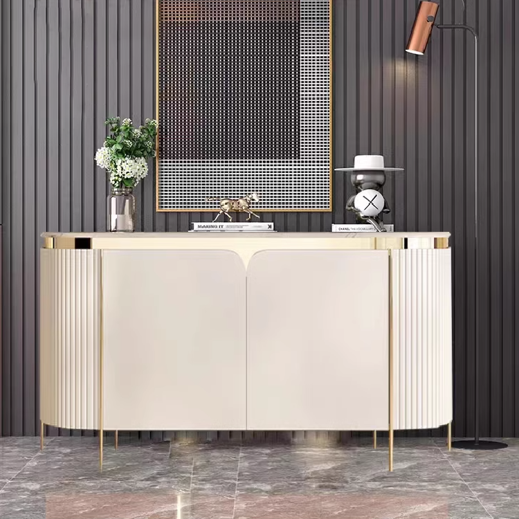 Light Luxury Modern Slate Sideboard Home Furniture Living Room Against The Wall Gold Console Table Storage Storage Cabinet