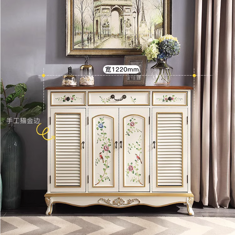 Professional American Modern Wooden Shoe Cabinet Living Room Entrance Luxury mdf Shoe Storage Cabinet