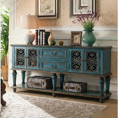 Chinese Wholesale Vintage Antique Decorative OAK sideboard Cabinets Home Furniture Wooden Storage Living room Cabinets