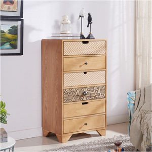 Wood colour Smart Side Table Jointed Board Rectangular Plinth wood chest drawers OEM  chest of drawers