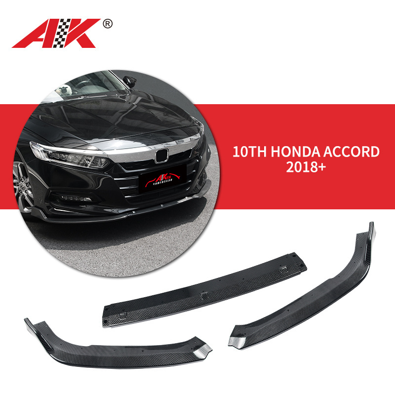 2018 2019 2020 10th gen honda accord x sport cars accessories bodykit for carbon fiber front bumper lip spoiler body kit parts