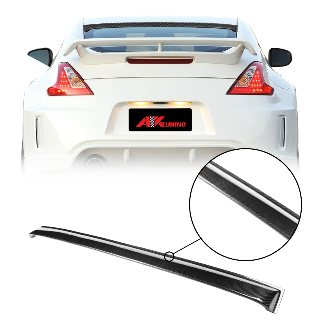 For 2009 2011 nissan 370z carbon fiber parts accessories body kit rear bumper window roof spoiler wing lip bodykit