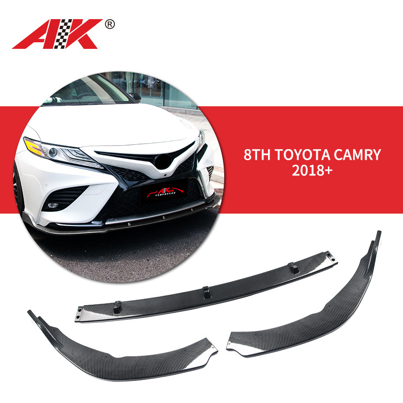 toyota camry 2018 2019 2020 car accessories carbon fiber parts body kit For Camry se widebody front bumper lip spoiler diffuser