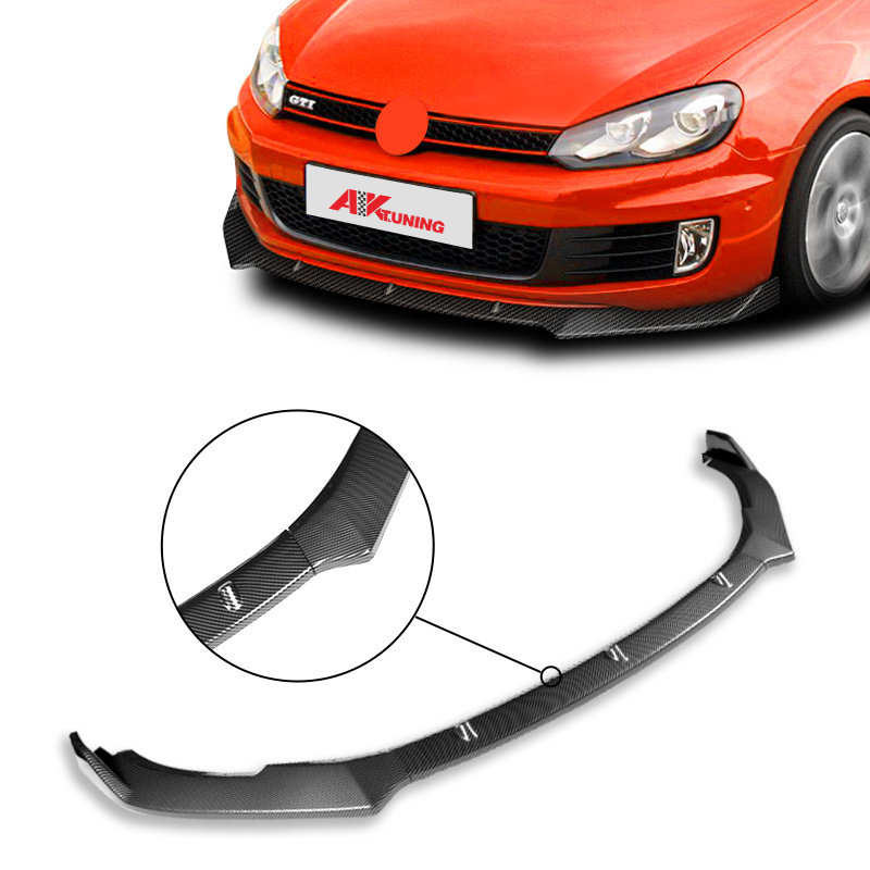 For  volkswagen golf 6 gti  10-13  PP Black Front Bumper Body Kit Spoiler Lip hot sell carbon fiber