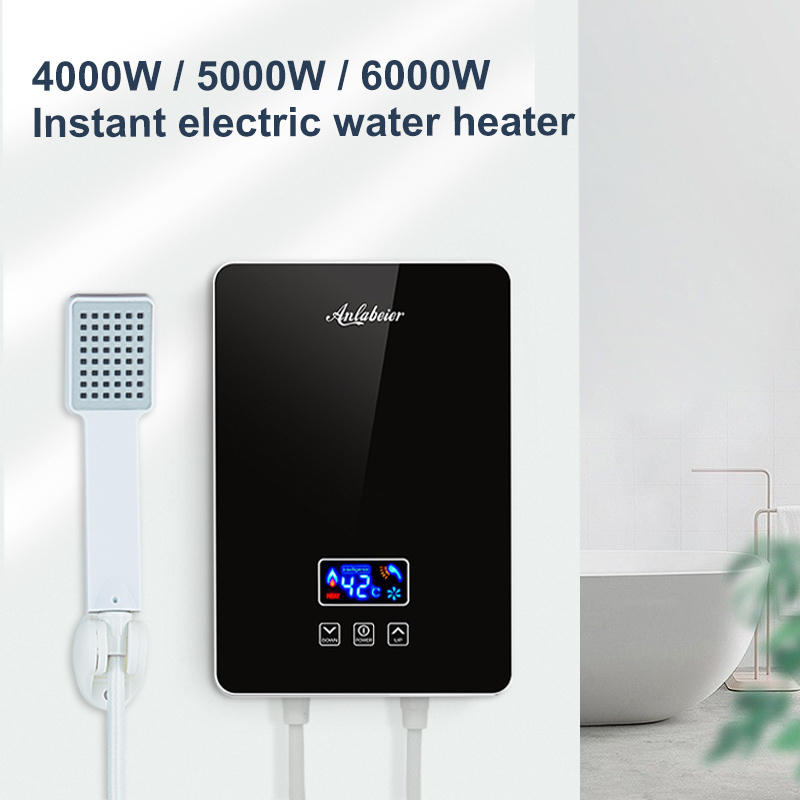 AC220V 5.5kw touch screen instant tankless electric water heater for bathroom