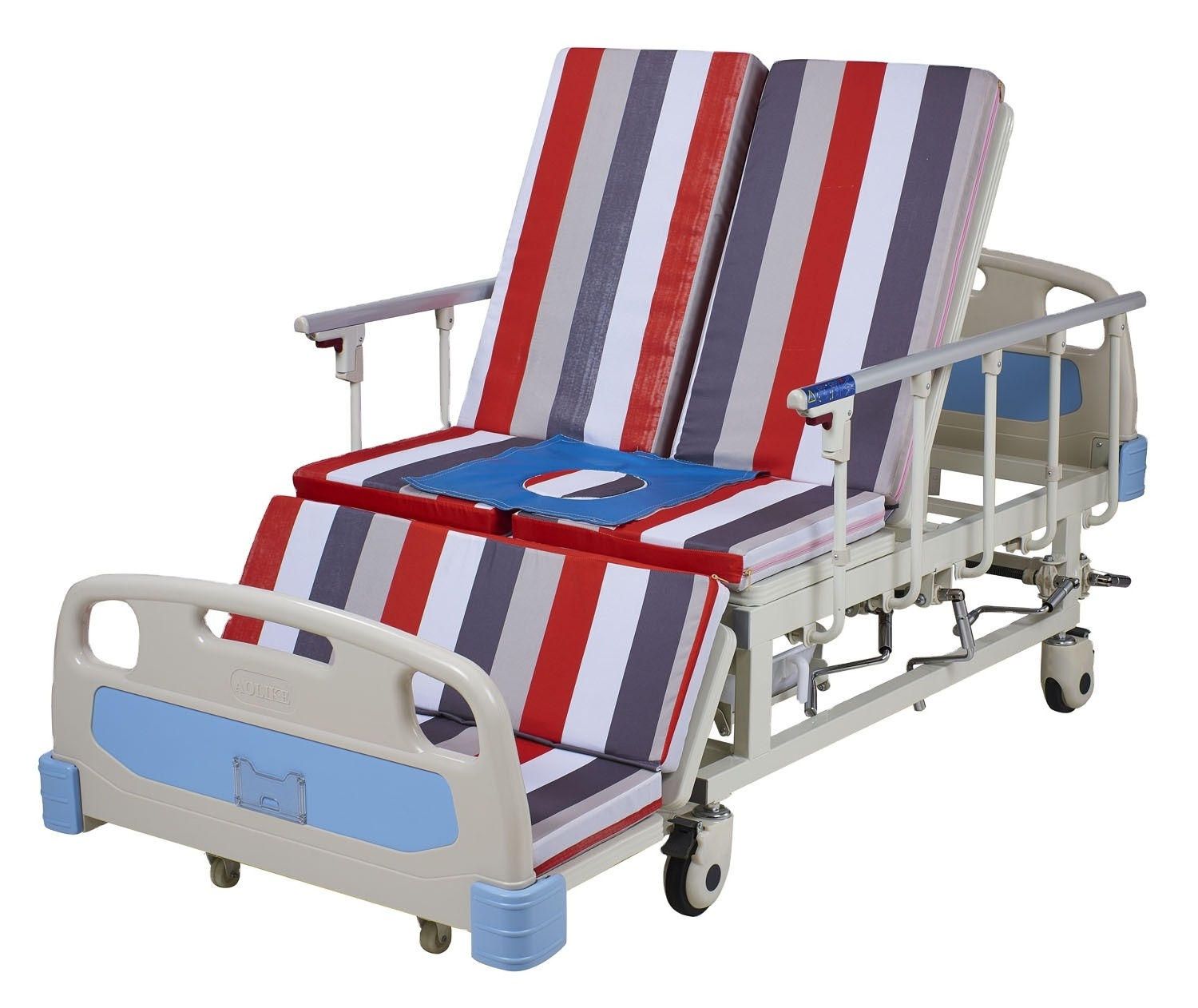 Factory supply CE approve Disabled Patient Home Care Manual Hospital Bed with Toilet bedpan