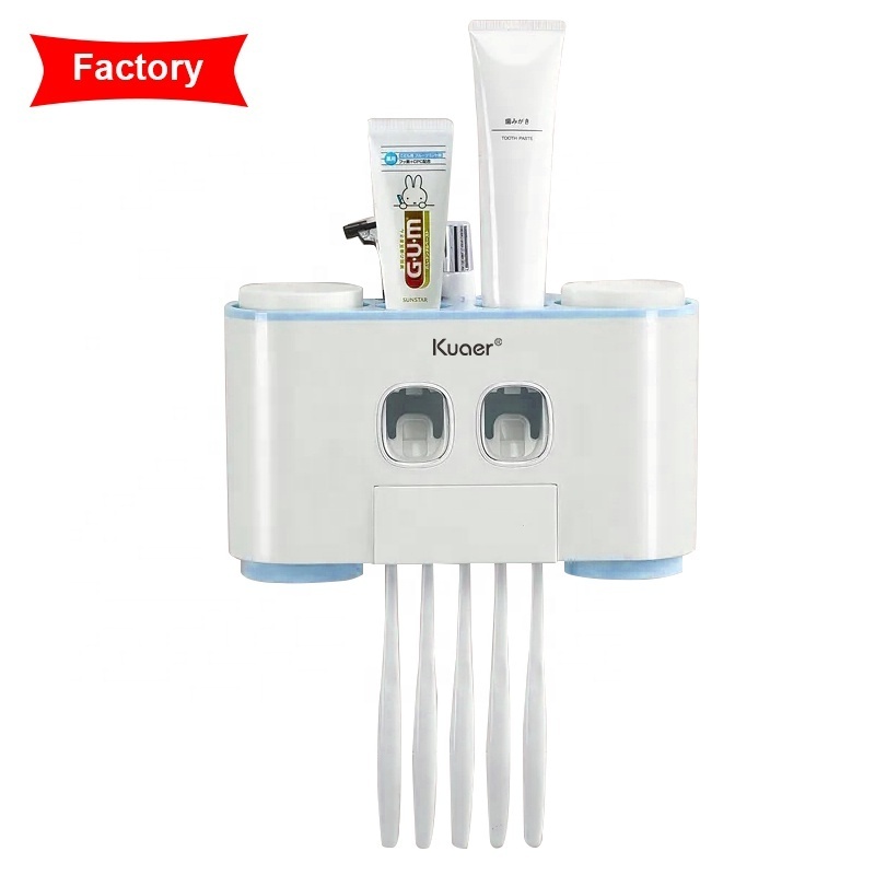 Baolong Manufacturer Toilet Bathroom accessories Plastic Toothbrush Holder Wall Mounted Toothpaste Squeezer