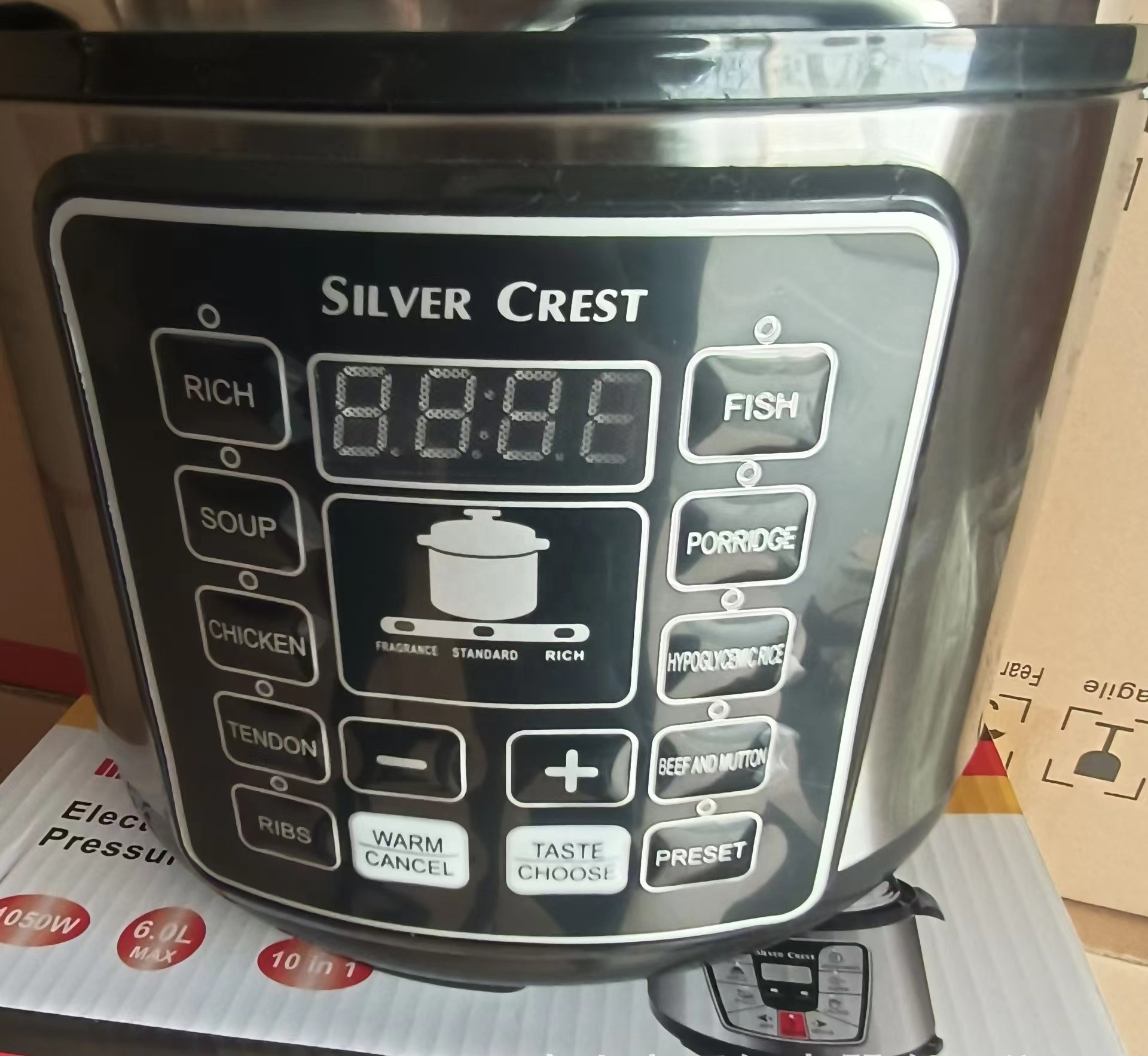 SILVER CREST High quality multifunctional 6L large capacity 1050w electric pressure cooker