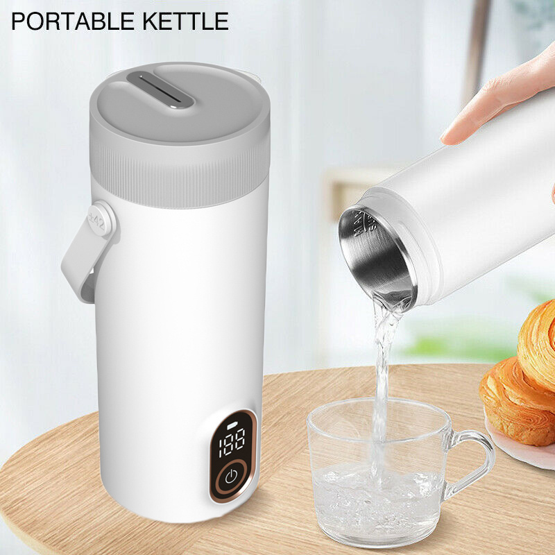 Mini  Smart Teapot Heating Cup Milk Boiling Boiler Stainless Steel Bottle Wireless Portable Travel Electric Kettle