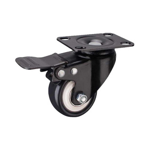 PU Black Swivel Caster 2 inch Caster Wheels For Air Cooler