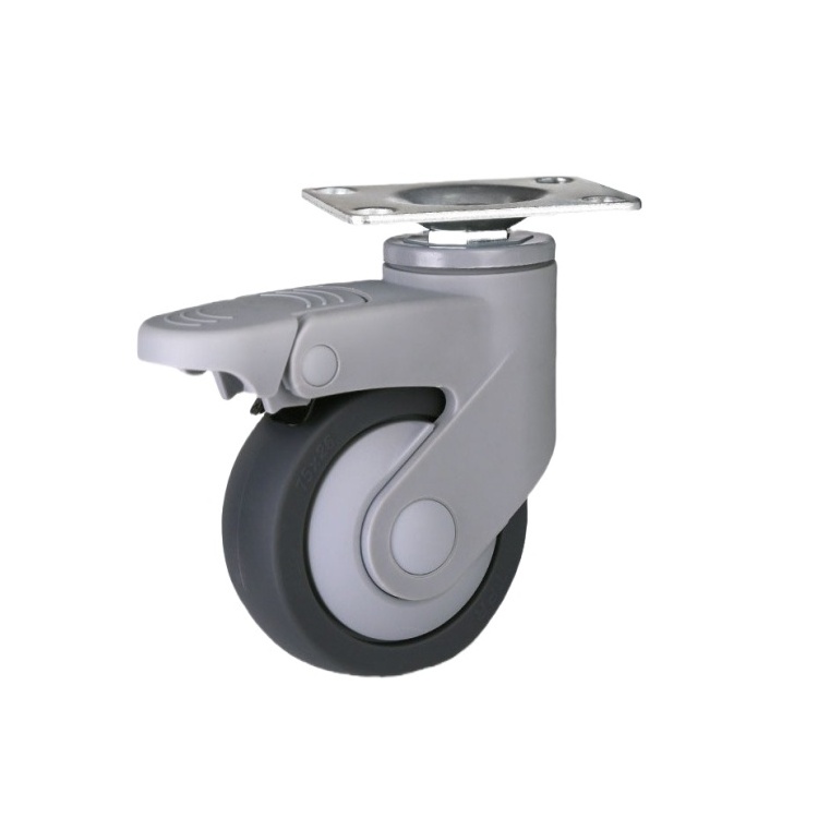 4 inch load 90kgs Plastic medical wheel caster with brake