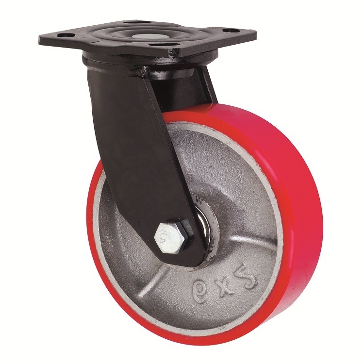 Double Ball Bearing PU Cover Heavy Duty Casters And Wheels For AGV