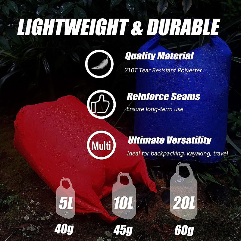 Waterproof Dry Bag Lightweight Portable Dry Bags Durable Dry Sack Keep Gear Dry for Hiking Travel Camping Boating Kayaking