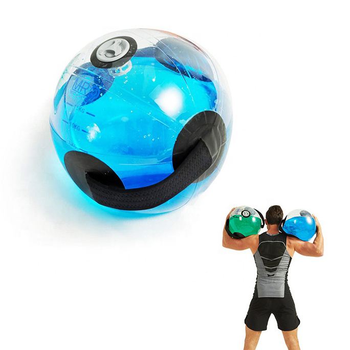 Portable Adjustable Weightlifting Exercise PVC Water Injection Fitness Aqua Bag Sports Fitness Kettlebell for Training Balance