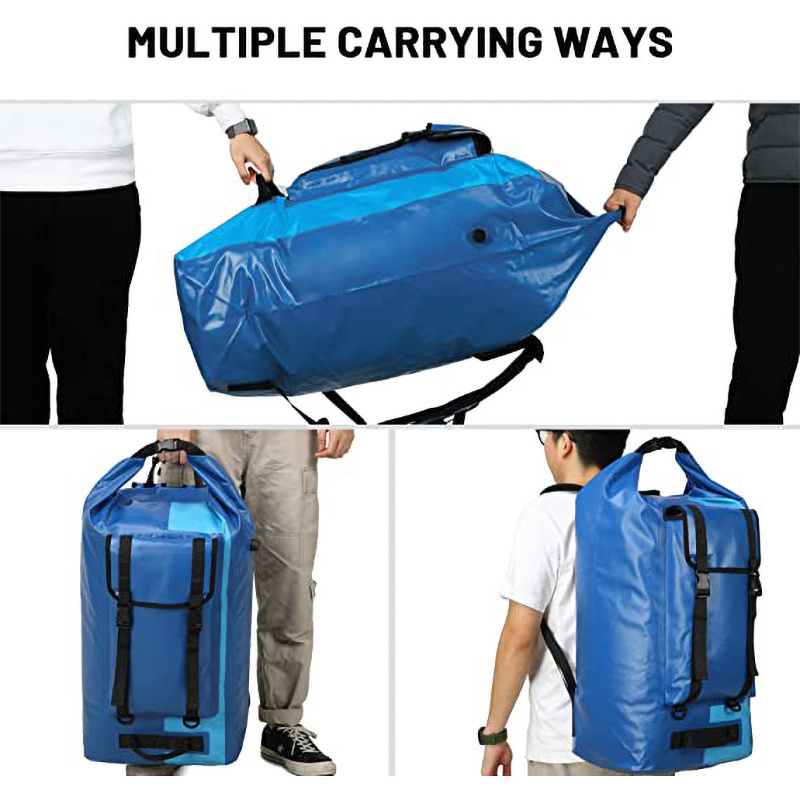 Extra Large Waterproof Backpack Gear for Men Women 60L 150LRoll Top Dry Bags Duffel for Kayaking Hiking Travel Camping