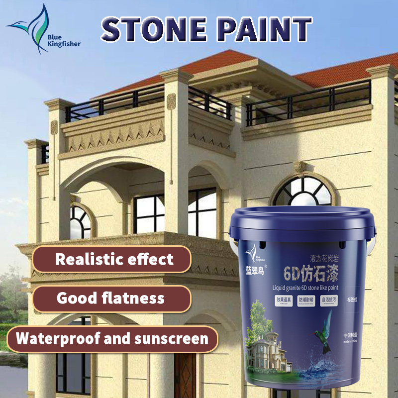 Color Sand Stone Slice Solvent Free Effect Mirror Coating Components Epoxy Resin Floor Paint  Faux Effect Stone Paint