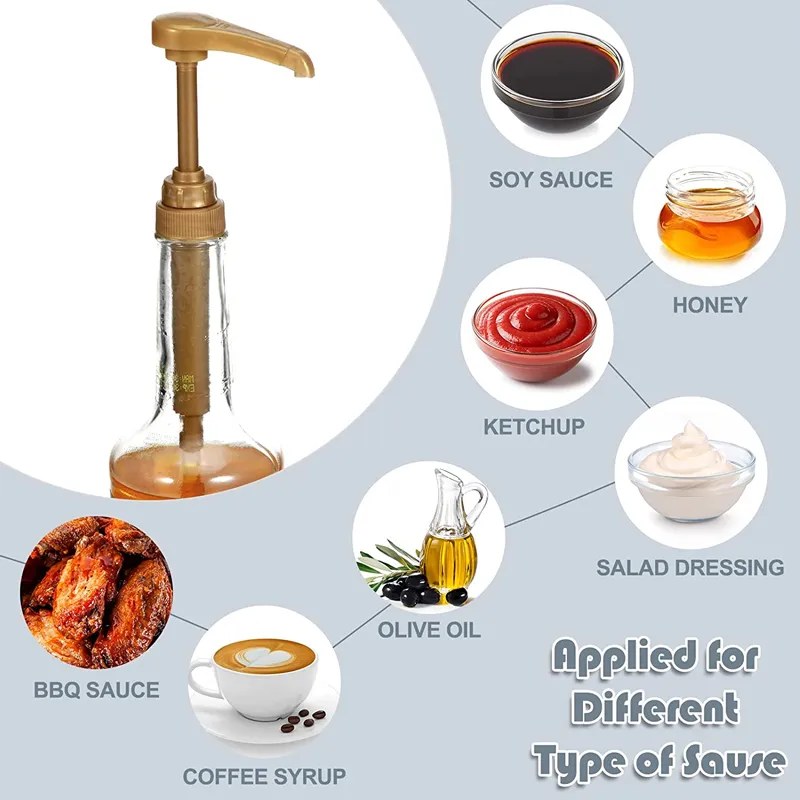 Gold Food grade plastic long nozzle 28mm gold coffee syrup dispenser pump for syrup bottle