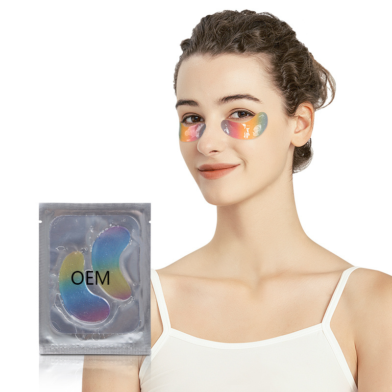 Hot Selling Custom Personalised Sleep collagen Rainbow Under Eye Mask Hydro Gel  For Women