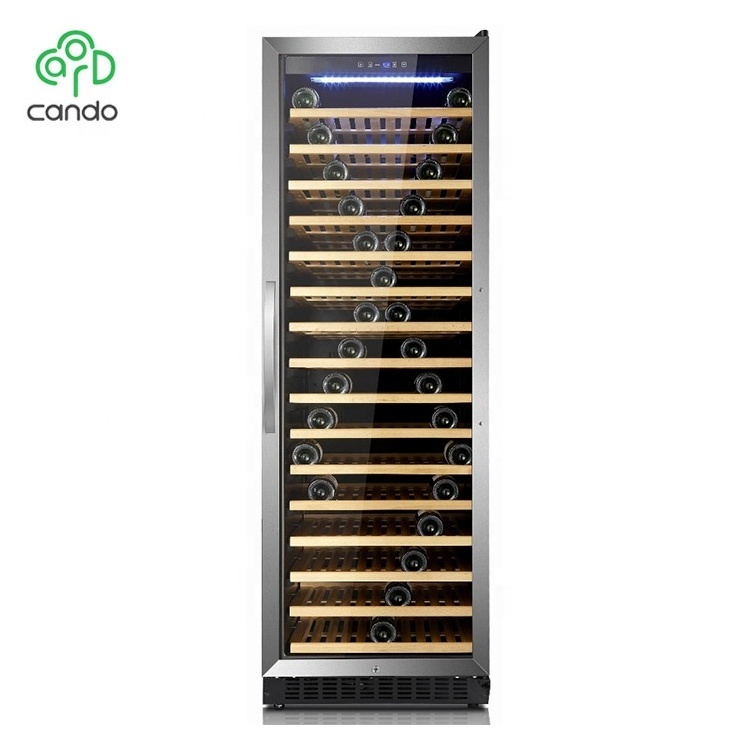 Candor Compossed Wine Cooler Cellar Wine Refrigerator and Champagne Custom 166 Bottles LED Temperature Display Cabinet Electric