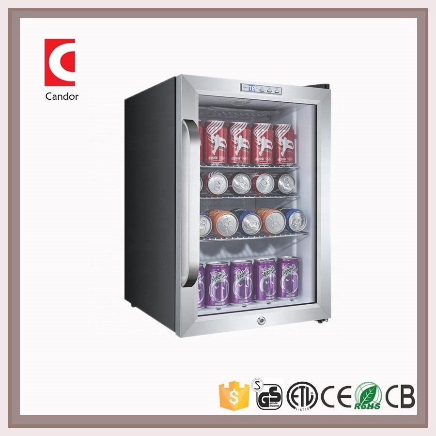 Commercial Showcase/ Pepsi Fridge, Mini Display Cooler, Counter Merchandiser Candor: 2.5 Cu.ft Display Cooler Stainless Steel Ce