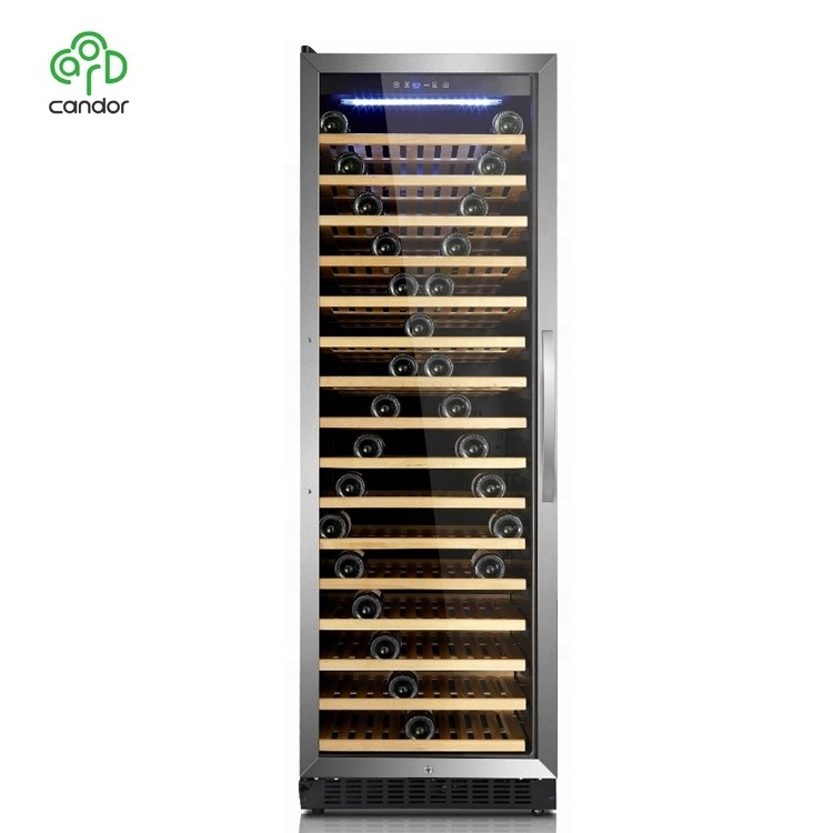 Candor Compossed Wine Cooler Cellar Wine Refrigerator and Champagne Custom 166 Bottles LED Temperature Display Cabinet Electric