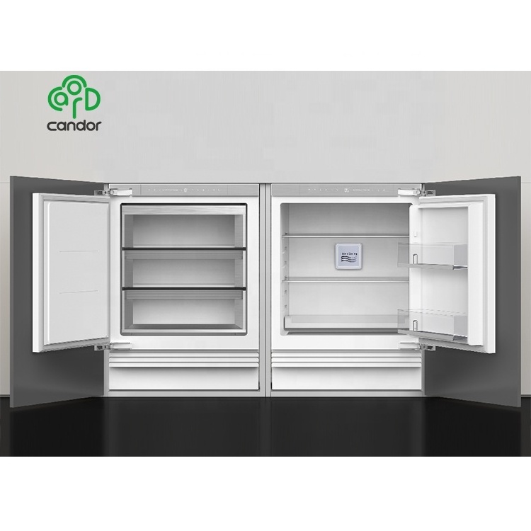 Candor custom 106L freezer and 135L fridge small built in integrated fridge freezer home appliance