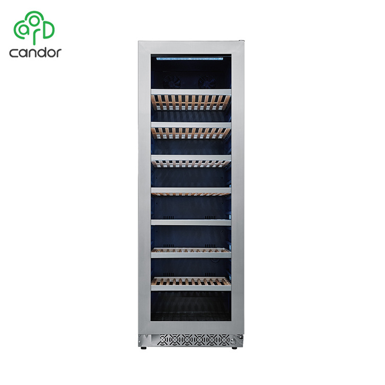 Candor Compossed Wine Cooler Cellar Wine Refrigerator and Champagne Custom 166 Bottles LED Temperature Display Cabinet Electric